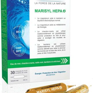 Marisyl Hepa 4® Électrolytes marins, chardon-marie, radis noir, bardane et artichaut en ampoules