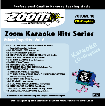 Zoom Karaoke ZKH10 - Mixed Pop Hits - Volume 6