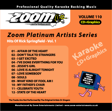 Zoom Karaoke - Hits of Rick Springfield - Volume 1