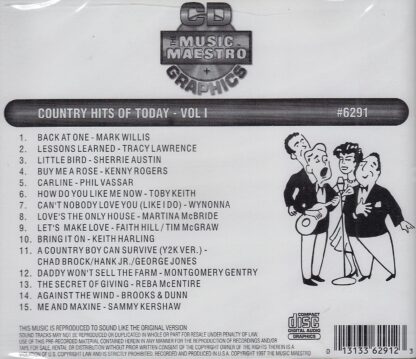 Music Maestro CG6291 - Country Hits of Today Volume 1