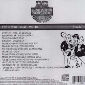 Music Maestro CG6325 - Pop Hits of Today Volume 10