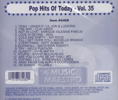 Music Maestro CG6408 - Pop Hits of Today - Volume 35