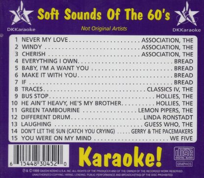 DKKaraoke DKG3045 - Classic Rock Volume 2 - Soft Sounds of the 60’s