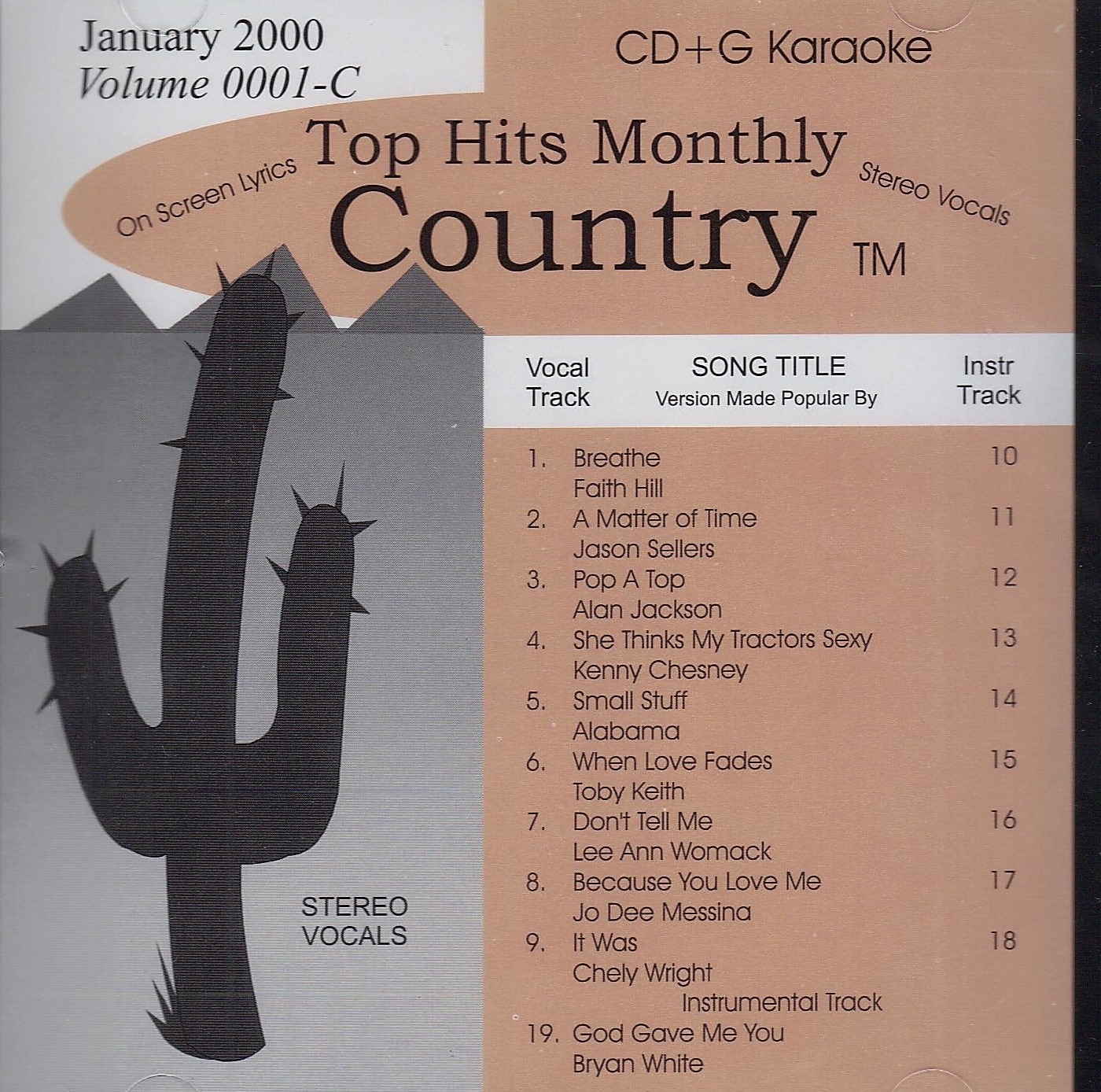 Top Hits Monthly THC0001 - Country January 2000