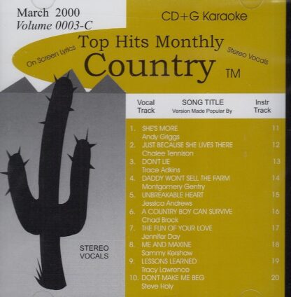 Top Hits Monthly THC0003 - Country March 2000