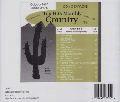 Top Hits Monthly THC9910 - Country October 1999