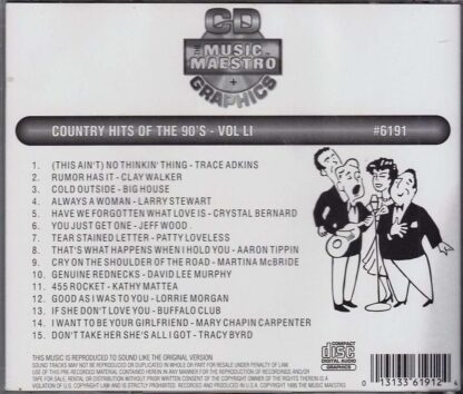 Country Hits of the 90’s - Volume LI