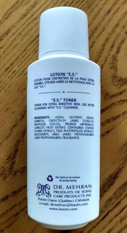 “E.S.” lotion nettoyante peau extra sensible