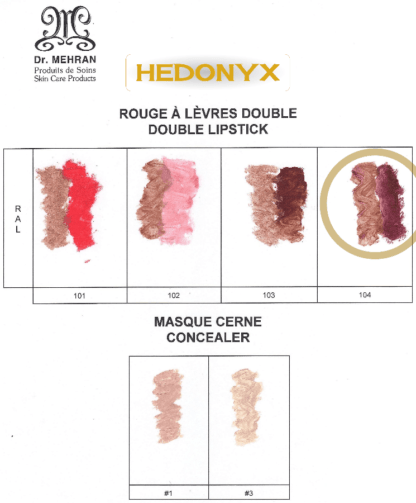Rouge à lèvres double prune et naturel n° 104 <span class="nowrap">• Dr. Mehran®</span>