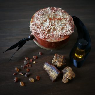 Savon exfoliant loofah, crème d’ambre à l’huile d’argan