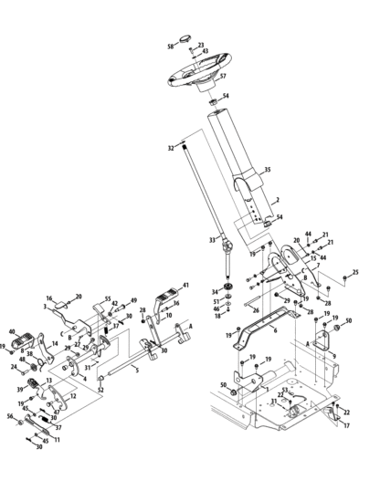 Commandes de colonne de direction et de pédale