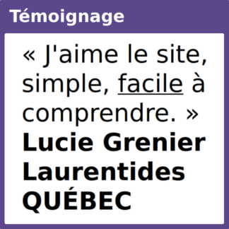 Témoignage aime site simple facile