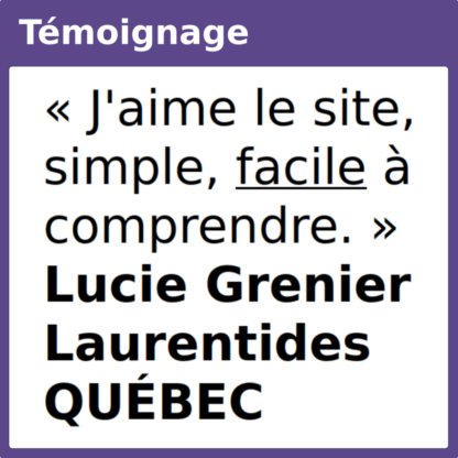 Témoignage aime site simple facile