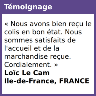 Témoignage colis satisfaits marchandise