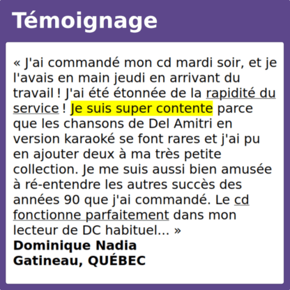 Témoignage version Del Amitri