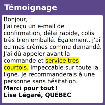 Témoignage impeccable courtois