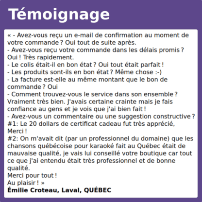 Témoignage karaoké professionnel parfait
