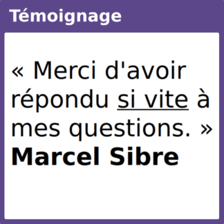 Témoignage merci vite questions