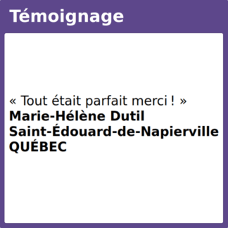 Témoignage parfait merci tout