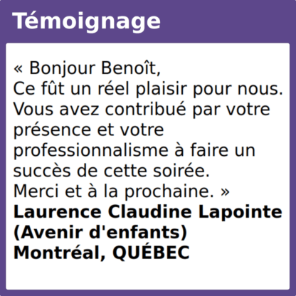 Témoignage plaisir contribué présence