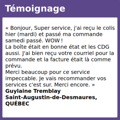 Témoignage recommander wow CDG