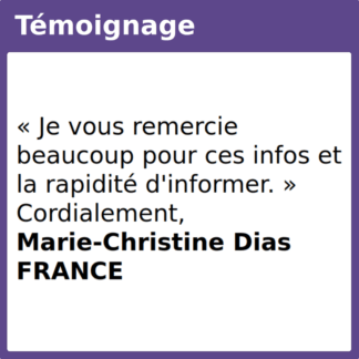 Témoignage remercie infos