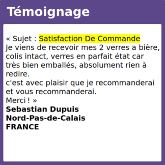 Témoignage satisfaction verres recommanderai