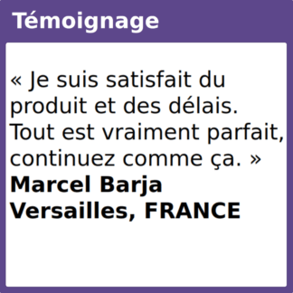 Témoignage satisfait délais parfaits