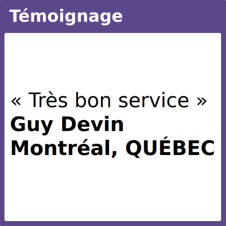 Témoignage très bon service