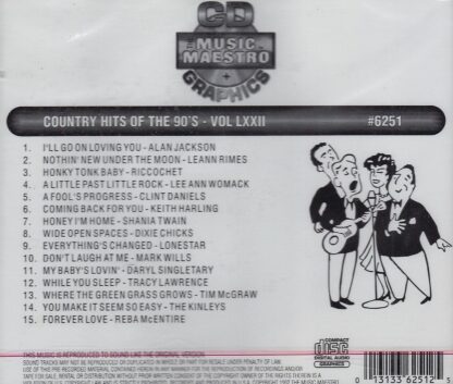 Country Hits of the 90’s - Volume LXXII