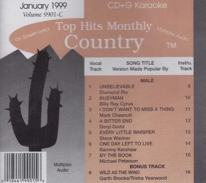 Top Hits Monthly THC9901 - Country January 1999 - Double Disc