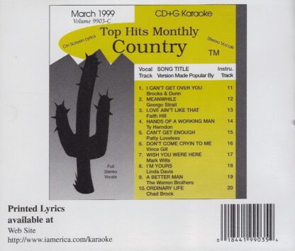 Top Hits Monthly THC9903 - Country March 1999