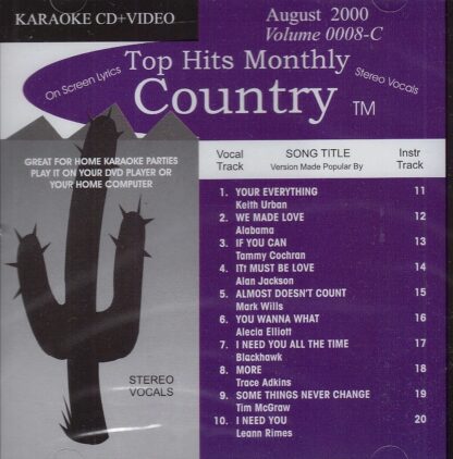 Top Hits Monthly THCV0008 - Country August 2000