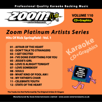 Zoom Karaoke - Hits of Rick Springfield - Volume 1
