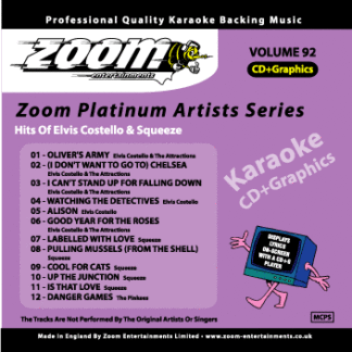 Zoom Karaoke - Hits of Elvis Costello and Squeeze