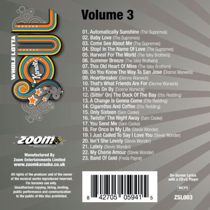 Zoom Karaoke - Whole Lotta Soul - Volume 3 Titles