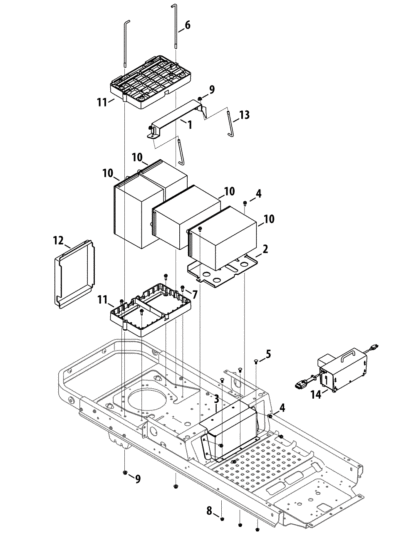 Battery mount Cub Cadet Electric