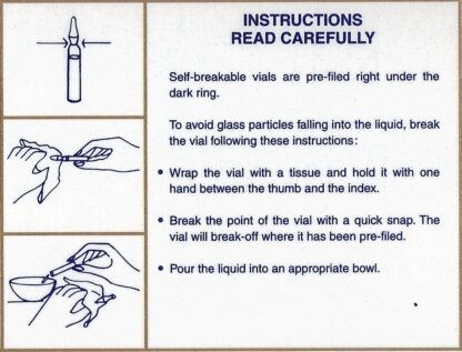 Instructions for self-breakable vials