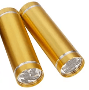 Gold colored flashlight